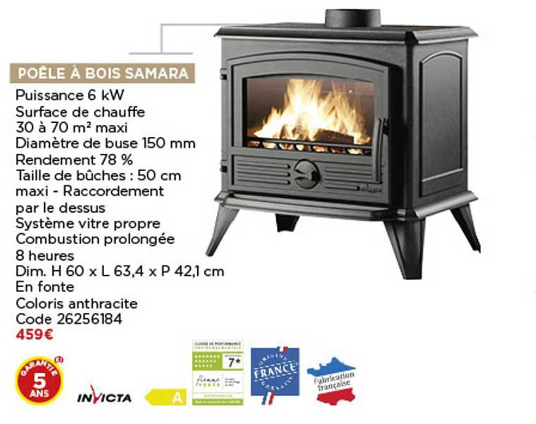 Poêle à Bois Samara Invicta