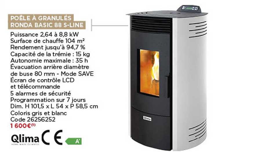 poêle à granulés ronda basic 88 s line qlima