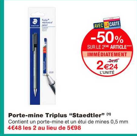 porte mine triplus staedtler -50% sur le 2e