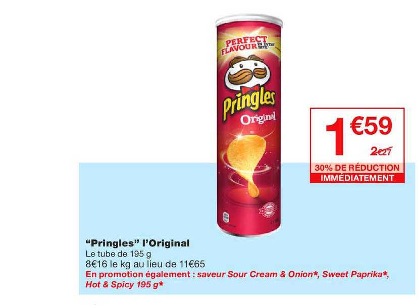 pringles original  30% de réduction immédiatement