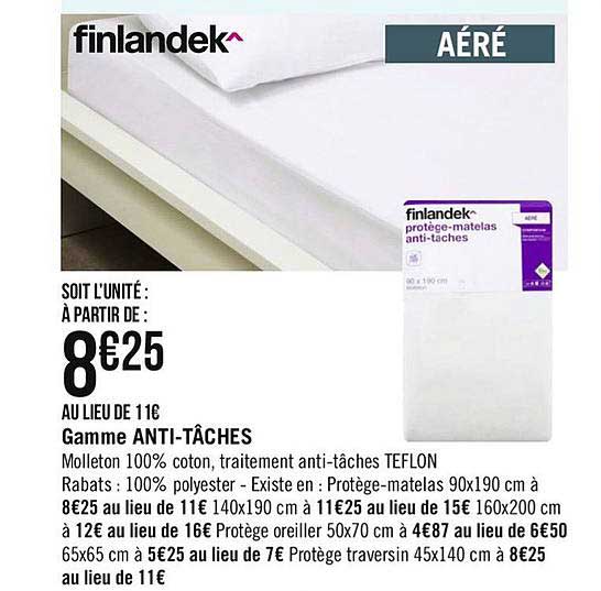 protège matelas anti tâches finlandek