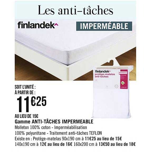 protège matelas anti-tâches finlandek