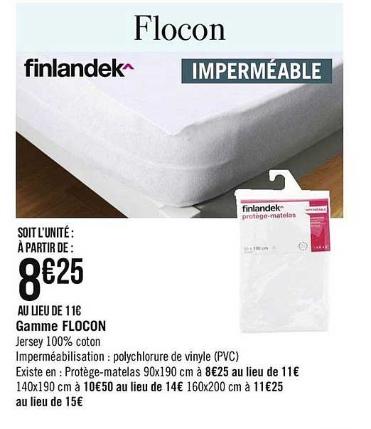 protège matelas finlandek gamme flocon