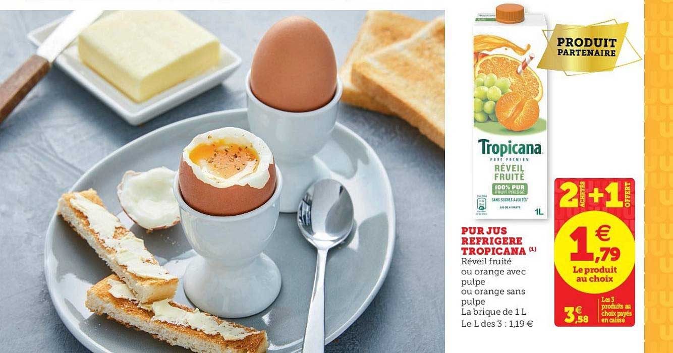 Pur Jus Refrigéré Tropicana 2+1 Offert