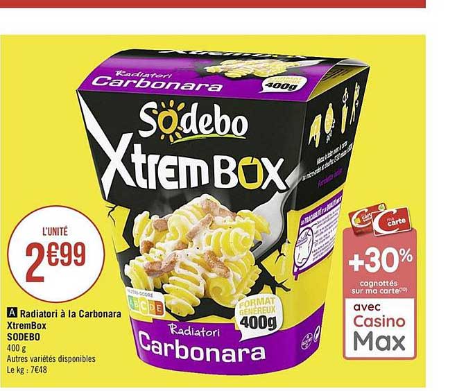 radiatori à la carbonara xtrembox sodebo