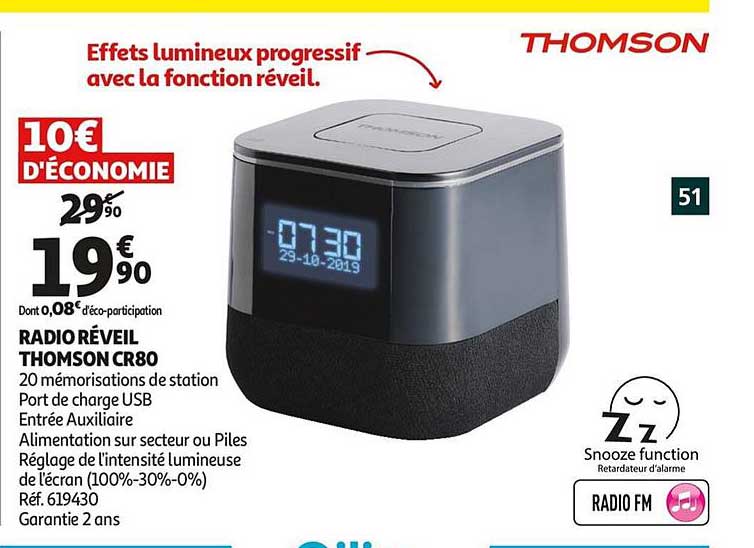 radio réveil thomson cr80
