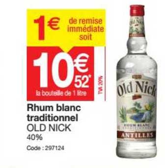 rhum blanc traditionnel old nick