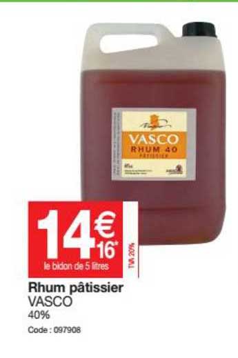 rhum pâtissier vasco