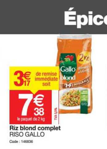 riz blond complet riso gallo