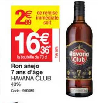 ron anejo 7 ans d'âge havana club