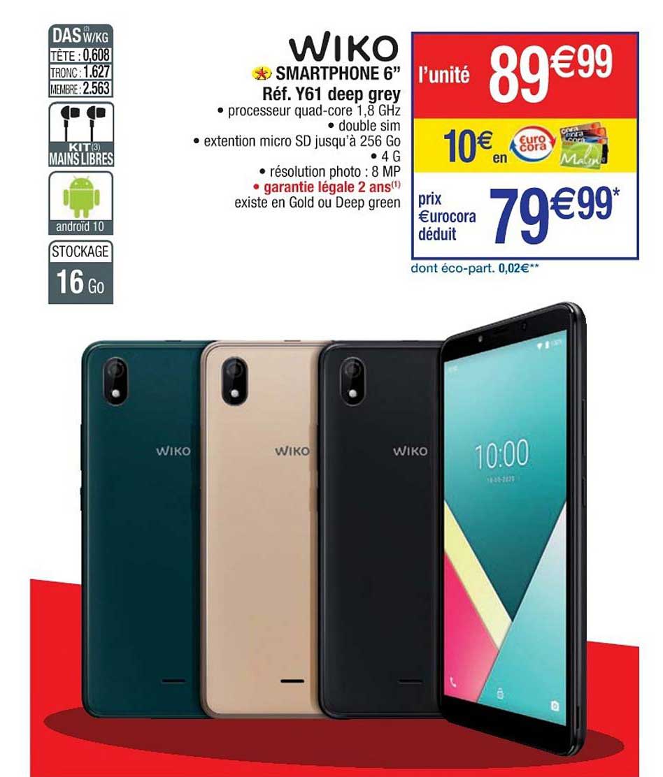 smartphone 6'' réf. y61 deep grey wiko