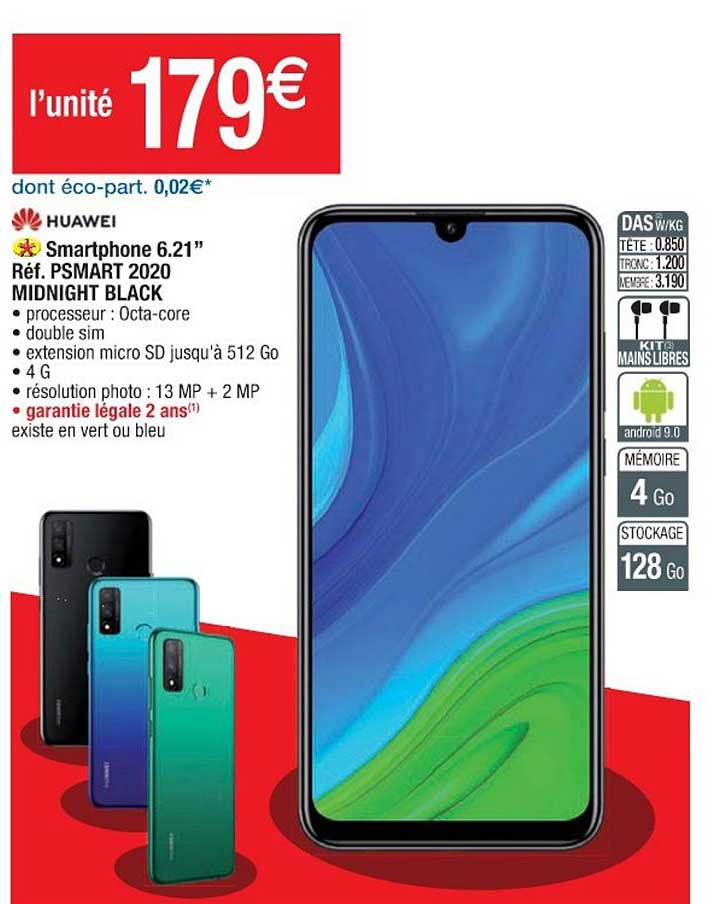 smartphone 6.21'' réf. psmart 2020 midnight black huawei