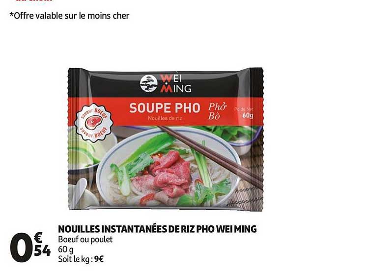 soupe pho nouilles instantanées de riz pho wei ming