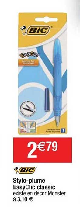 stylo plume easyclic classic bic
