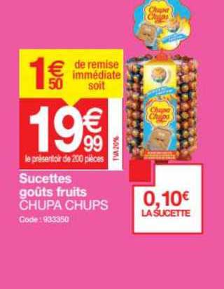 sucettes goûts fruits chupa chups