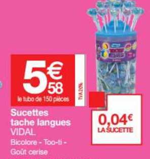 sucettes tache langues vidal