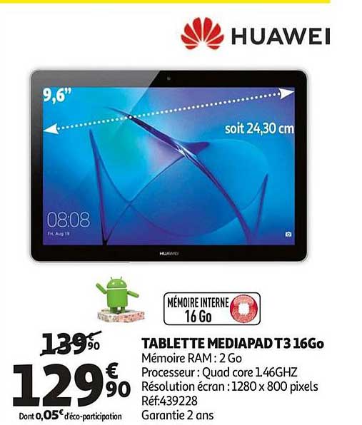 tablette mediapad t3 16go huawei