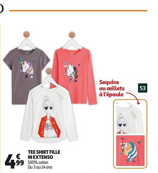 tee shirt fille in extenso