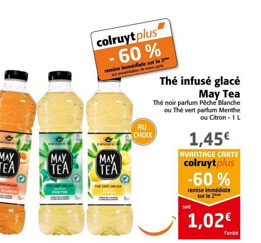 thé infusé glacé may tea  -60% sur le 2e