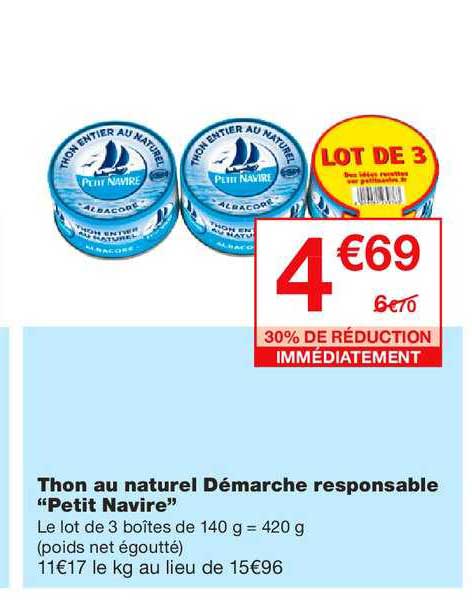 Thon Au Naturel Démarche Responsable Petit Navire 30% De Réduction Immédiatement