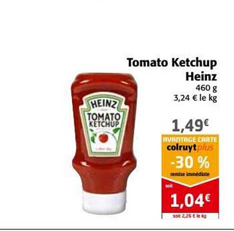 Tomato Ketchup Heinz -30% Remise Immédiate