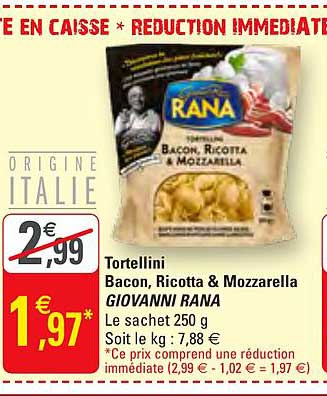 tortellini bacon ricotta & mozzarella giovanni rana