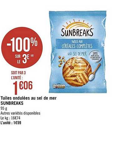 Tuiles Ondulées Au Sel De Mer Sunbreaks -100% Sur Le 3e
