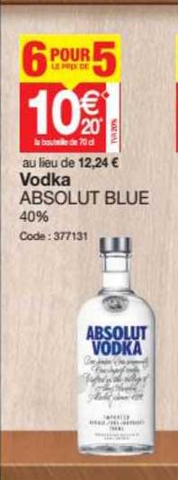 Vodka Absolut Blue 6 Pour Le Prix De 5