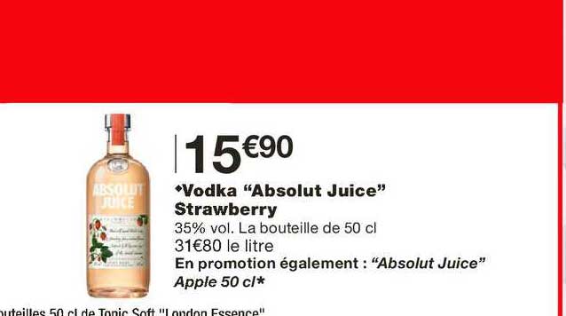 vodka absolut juice strawberry