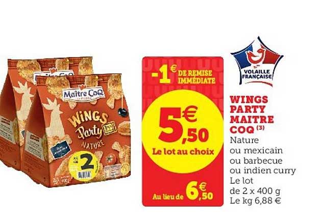 wings party maître coq volaille française