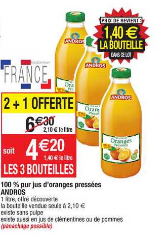 100% pur jus d'oranges pressées andros