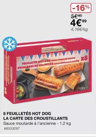 8 feuilletés hot dog la carte des croustillants