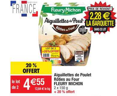 aiguillettes de poulet rôties au four fleury michon