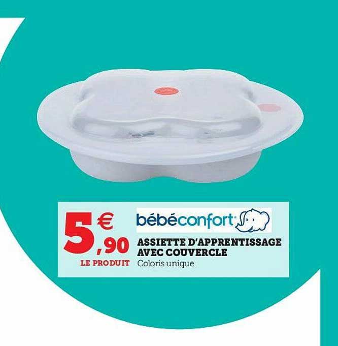 assiette d'apprentissage avec couvercle bébéconfort