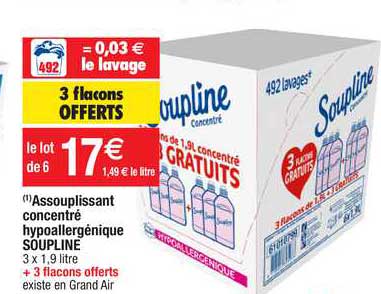 Assouplissant Concentré Hypoallergénique Soupline
