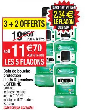 Bain De Bouche Protection Dents & Gencives Listerine