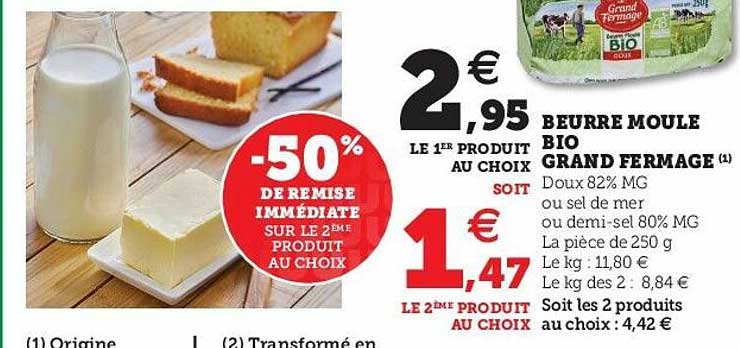 beurre moulé bio grand fermage