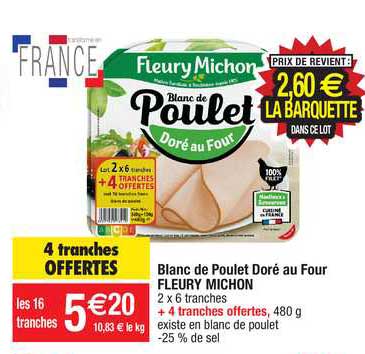 blanc de poulet doré au four fleury michon