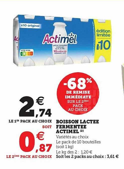 Boisson Lactée Fermentée Actimel