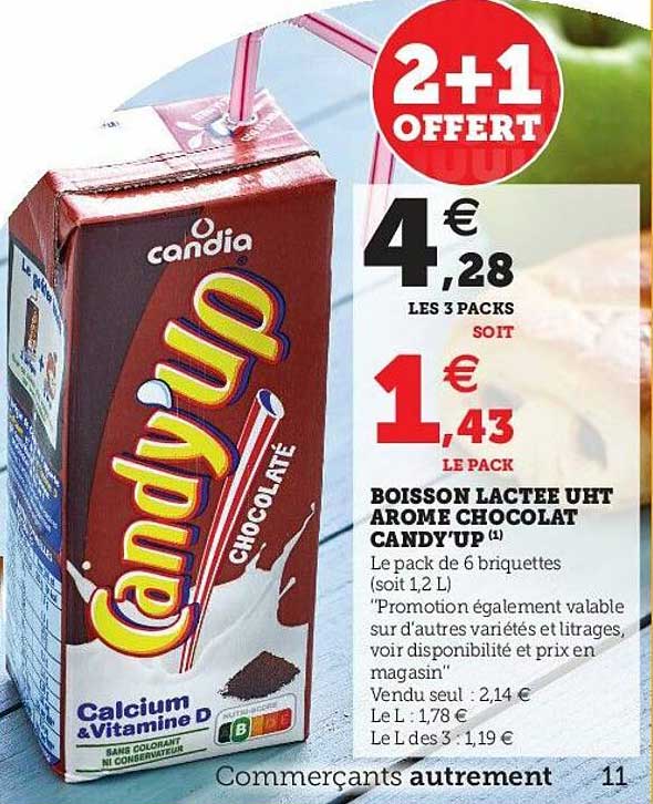 boisson lactée uht arôme chocolat candy'up