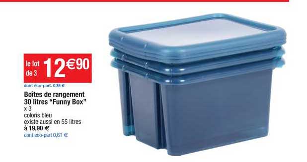 boîtes de rangement 30 litres "funny box"