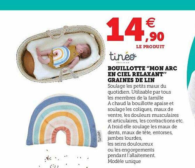 bouillotte "mon arc en ciel relaxant" graines de lin