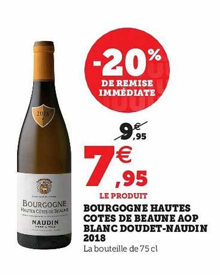 bourgogne hautes côtes de beaune aop blanc doudet-naudin 2018