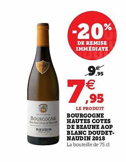bourgogne hautes côtes de beaune aop blanc doudet-naudin 2018