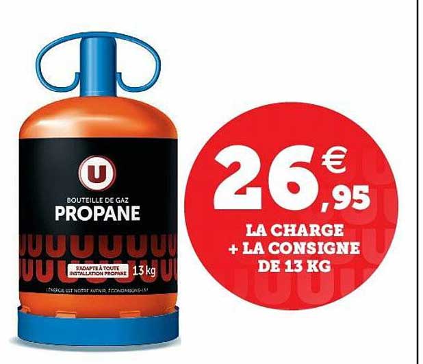 bouteille de gaz propane : la charge + la consigne de 13 kg