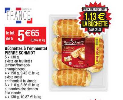 bûchettes à l'emmental pierre schmidt