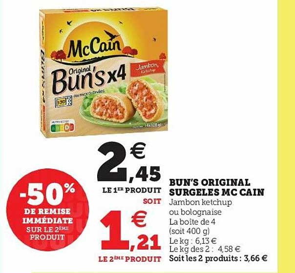 bun's original surgelés mc cain