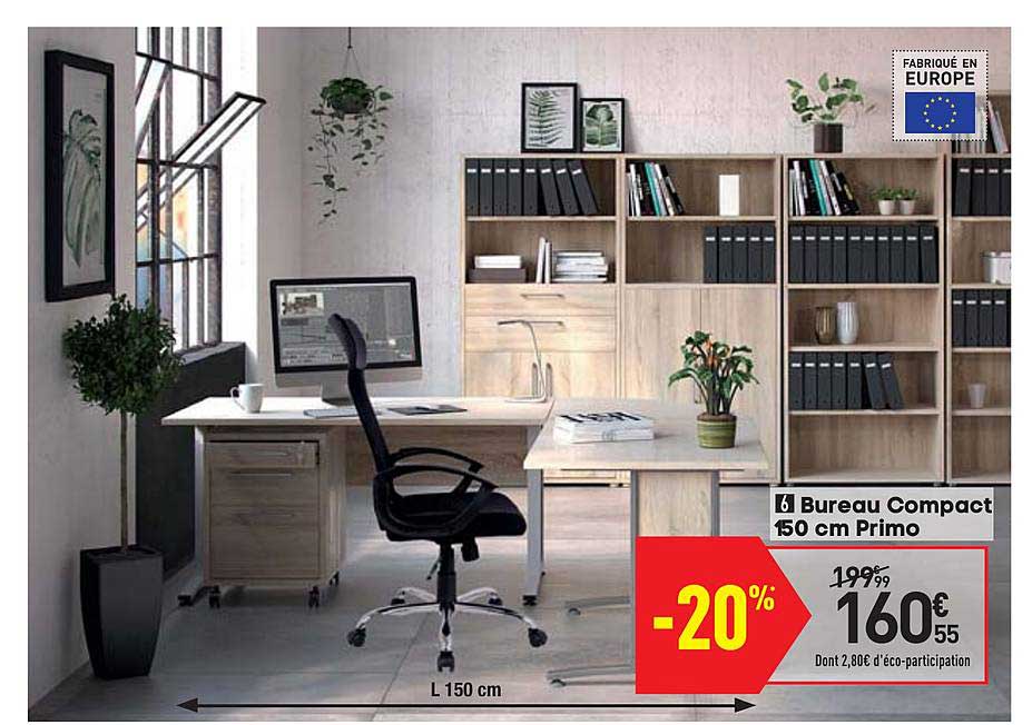 Bureau Compact 150 Cm Primo