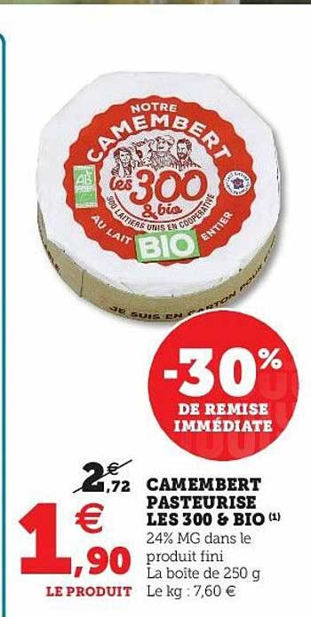 Camembert Pasteurisé Les 300 & Bio