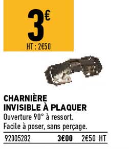 charnière invisible à plaquer